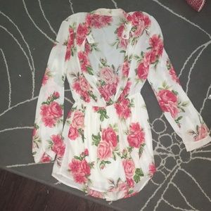 Floral plunge romper